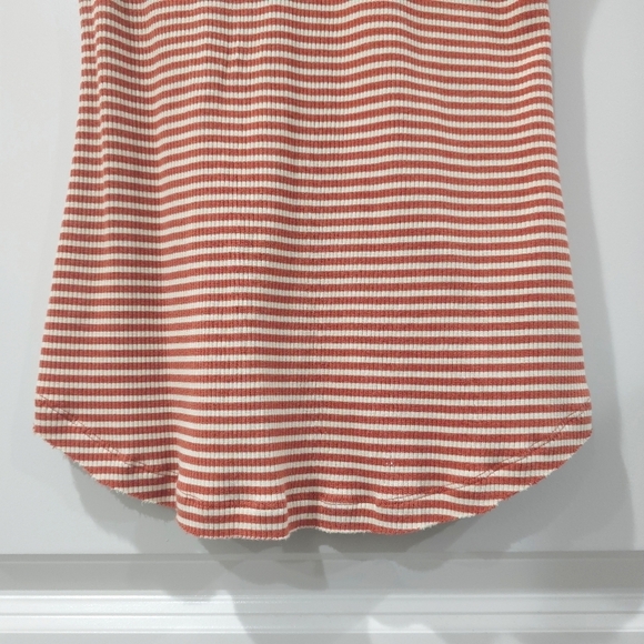 FREE PEOPLE Frenchie Striped Short Sleeve Top, Cayenne Combo, High Stretch, L - Picture 10 of 16